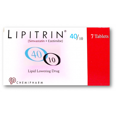 LIPITRIN 40 / 10 MG ( SIMVASTATIN / EZETIMIBE ) 7 TABLETS
